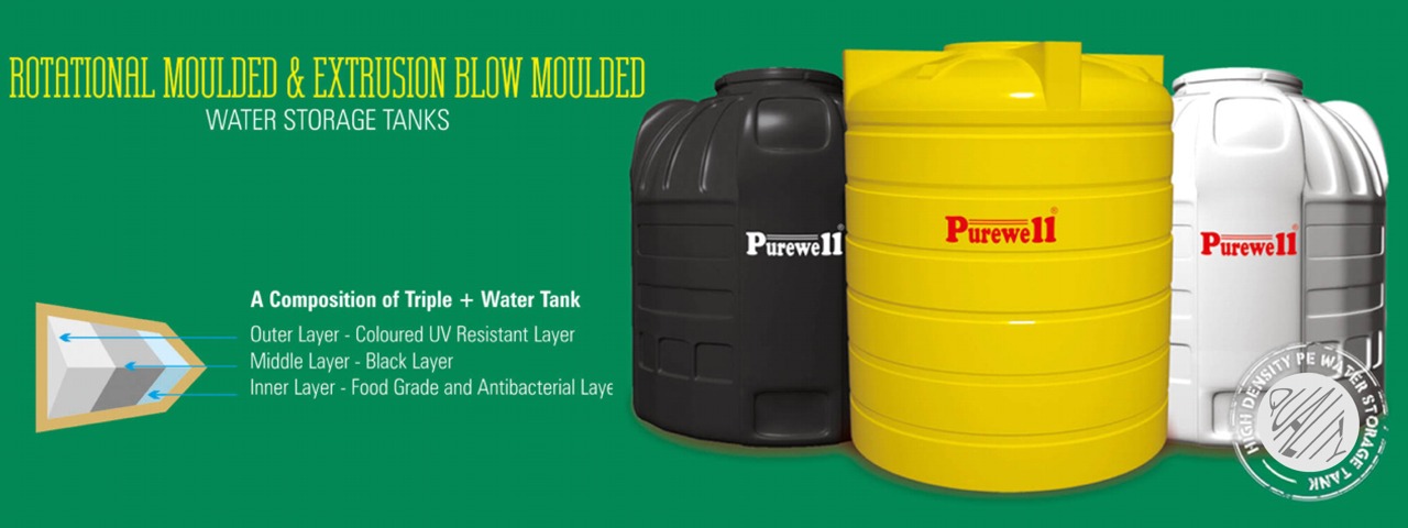 Purewell Plastic water storage Tank, 1000l 